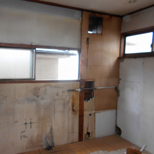 京都市山科区K様　システムキッチンのリフォーム撤去後